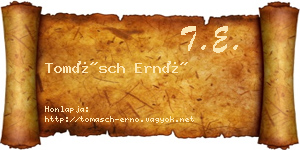 Tomásch Ernő névjegykártya