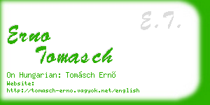erno tomasch business card