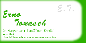 erno tomasch business card